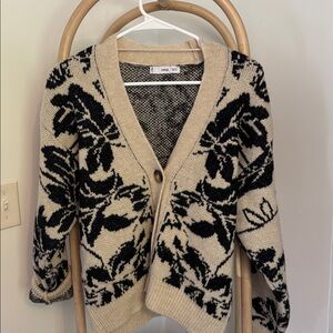 Mango Black and Cream Knit Sweater